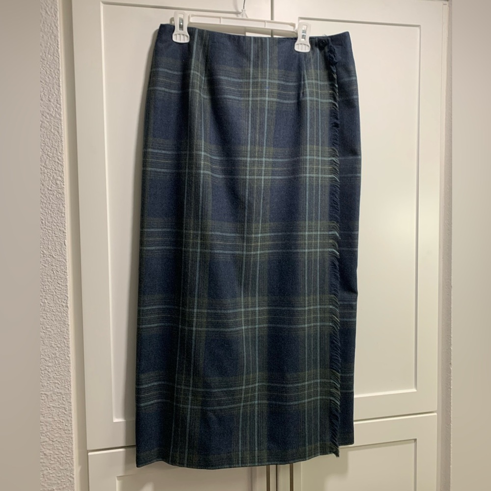Talbots Dark Plaid Pencil Skirt